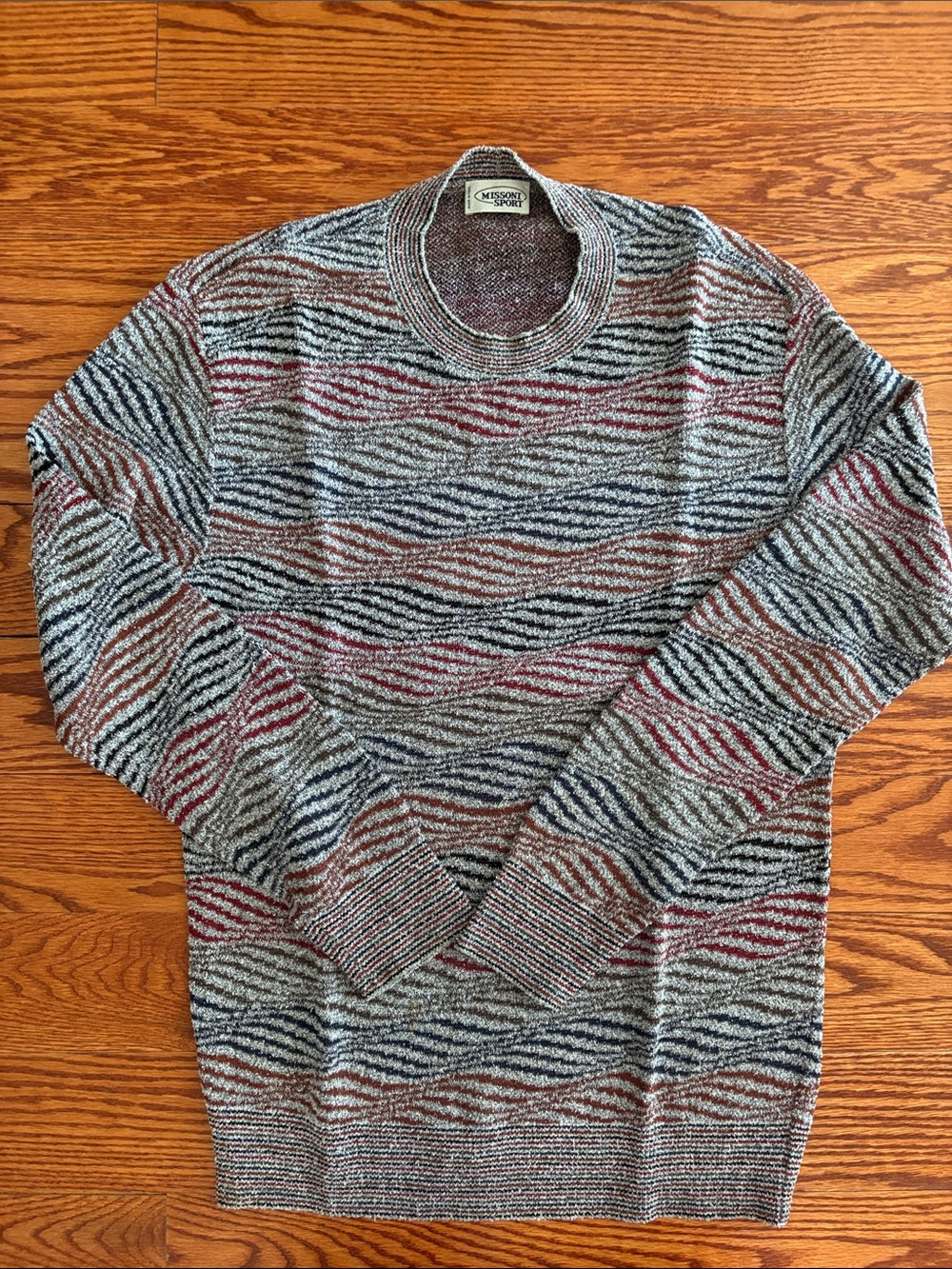 Missoni Sport Men’s Multi-Color Wave Knit Sweater size 50 L